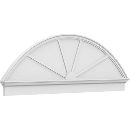Ekena Millwork Segment Arch 4 Spoke Architectural Grade PVC Combination Pediment, 76"W x 25-7/8"H x 2-3/4"P PEDPC076X260SEG04
